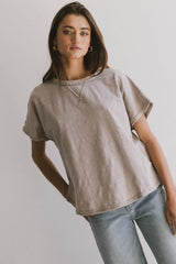 Indy Contrast Top in Taupe