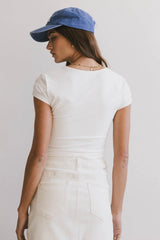 Irene Square Neck Top in Ivory