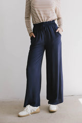 Mina Wide Leg Pants in Navy