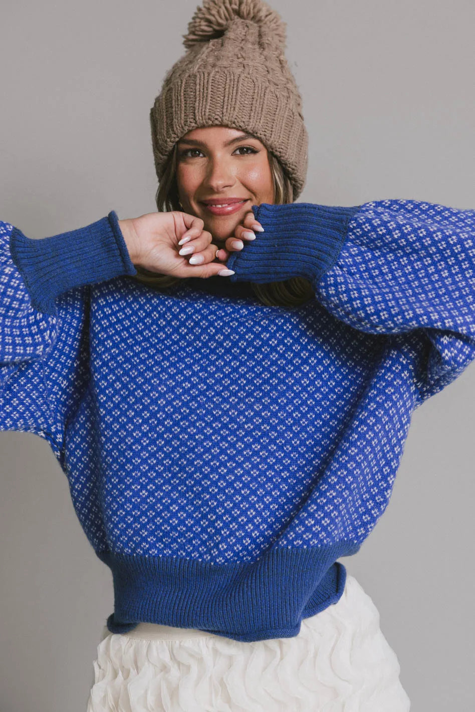 Nathalia Knit Sweater in Cobalt