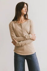 Ivanna Henley Top in Taupe