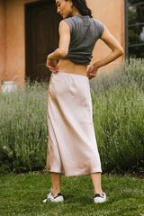 Zada Midi Skirt in Blush