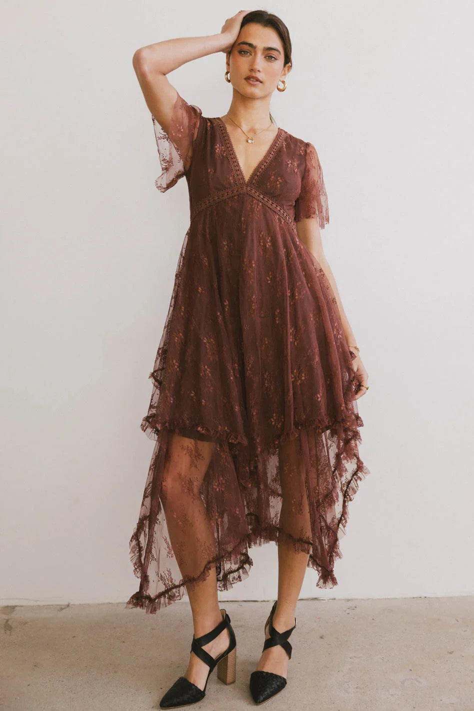 Francine Embroidered Mesh Dress