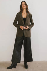 Crystal Blazer in Olive - FINAL SALE