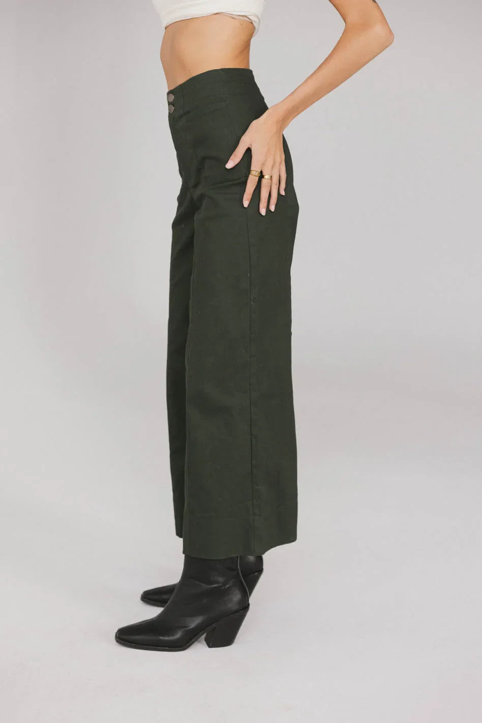 Aspen Wide Leg Pants in Hunter Green