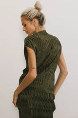 Dream Textured Top in Dark Moss