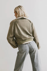 Porter Distressed Crewneck in Olive