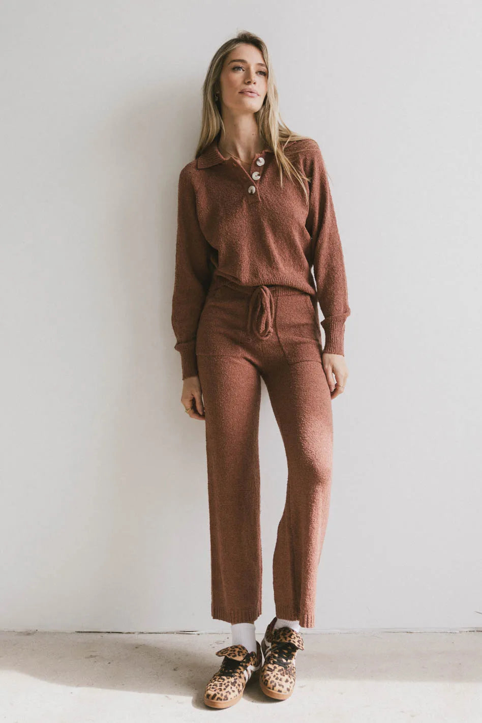 Breck Knit Pants in Brick