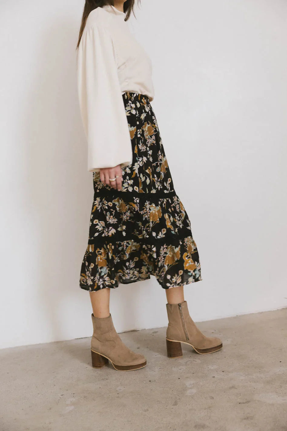 Cindie Tiered Midi Skirt