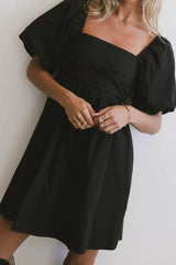 Dinah Pleated Mini Dress in Black