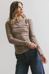 Bianca Ruched Top in Taupe