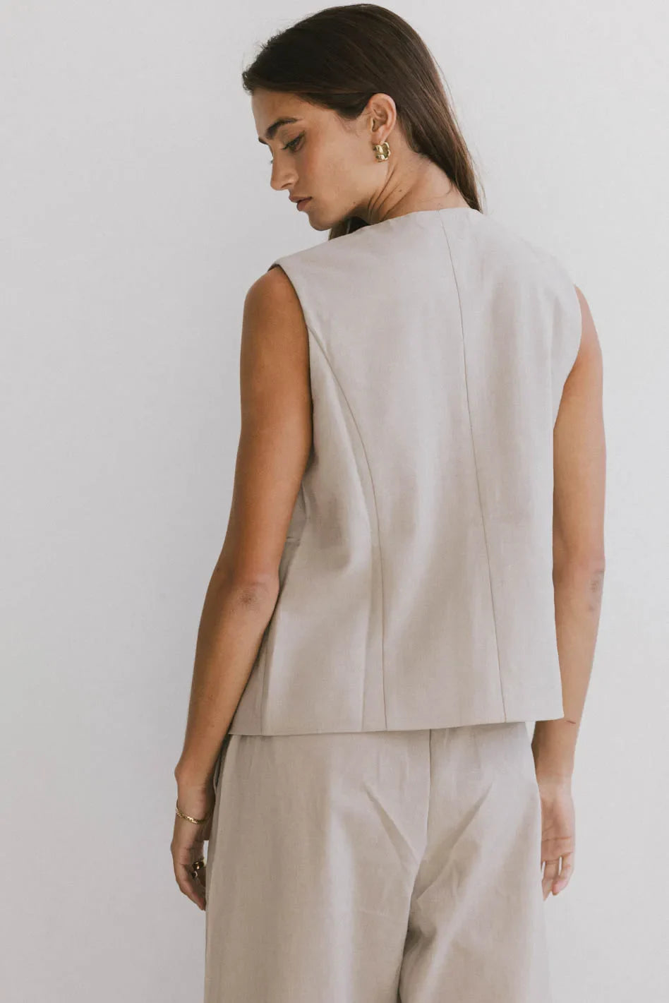 Eslyn Oversized Vest in Taupe