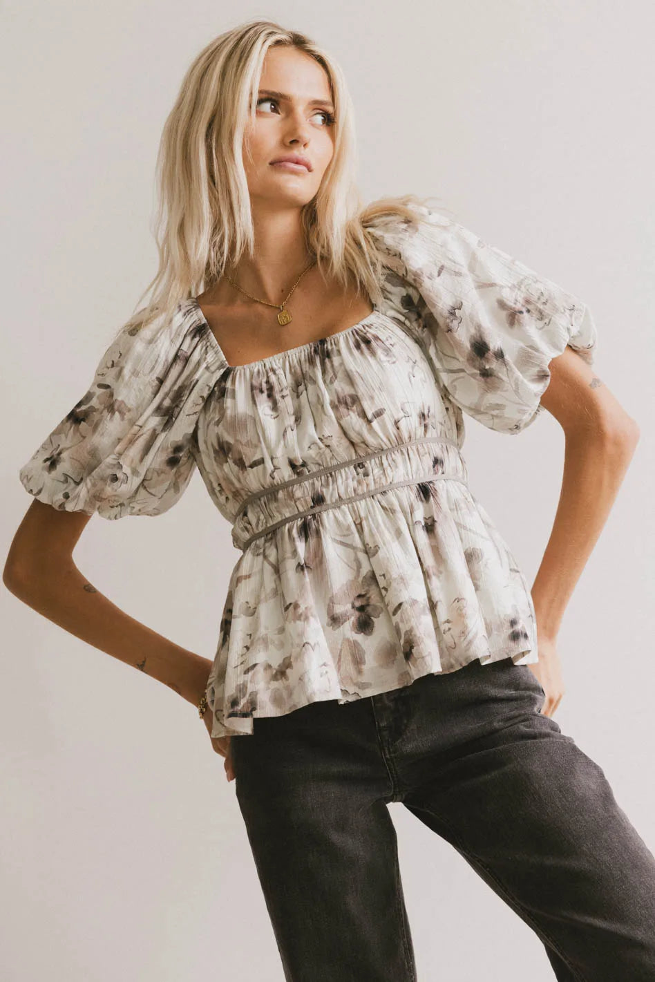 Arden Floral Tie Blouse - FINAL SALE