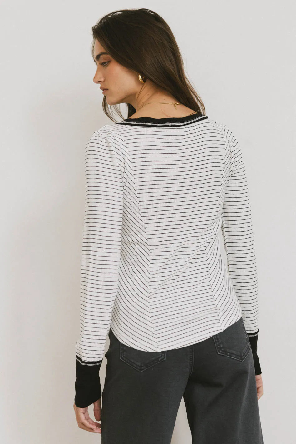 Alexandra Striped Top in White