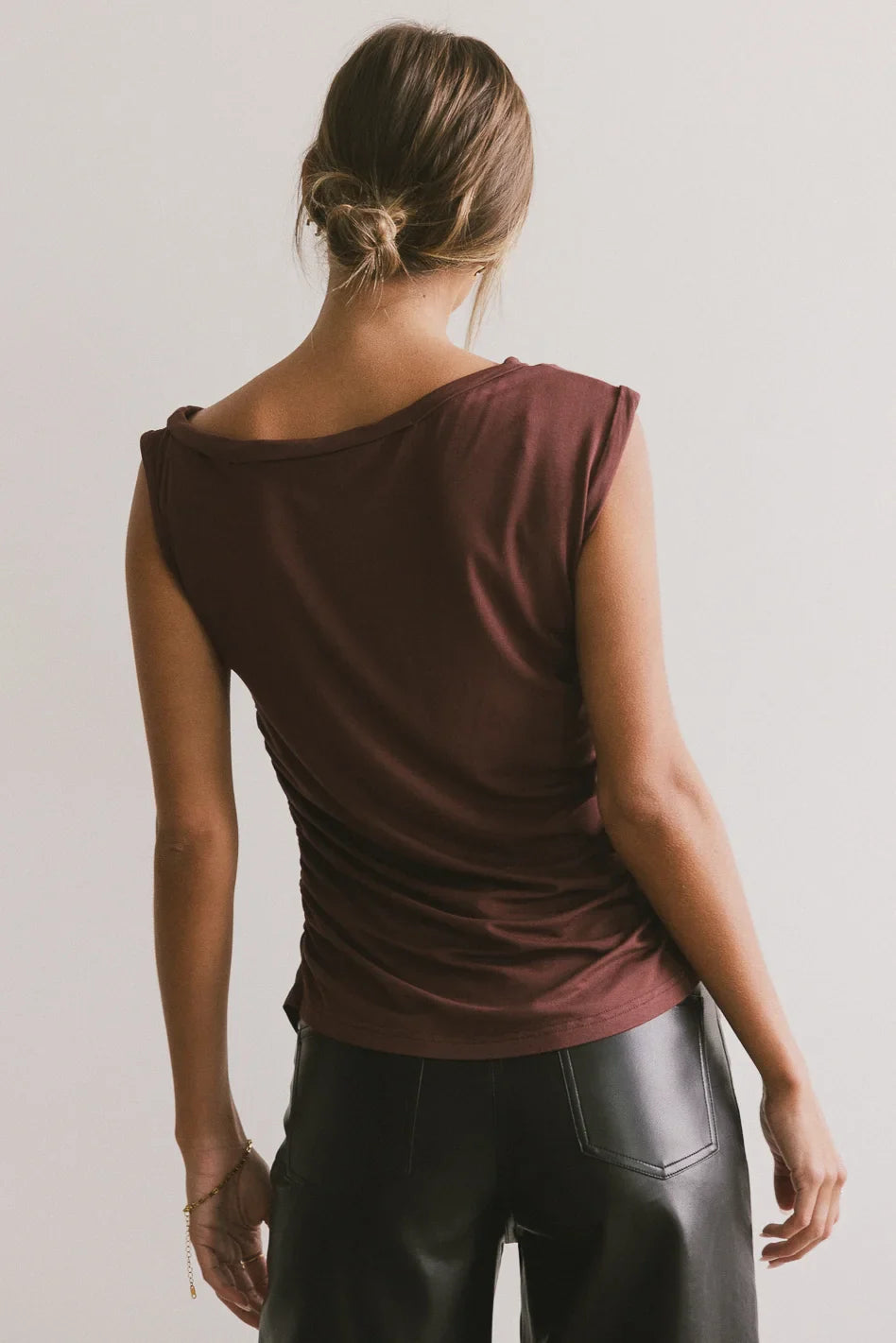 Daina Ruched Top in Brown