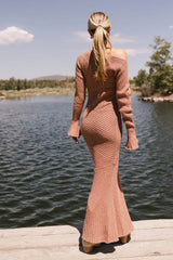 Grove Ribbed Maxi Dress in Clay - FINAL SALE