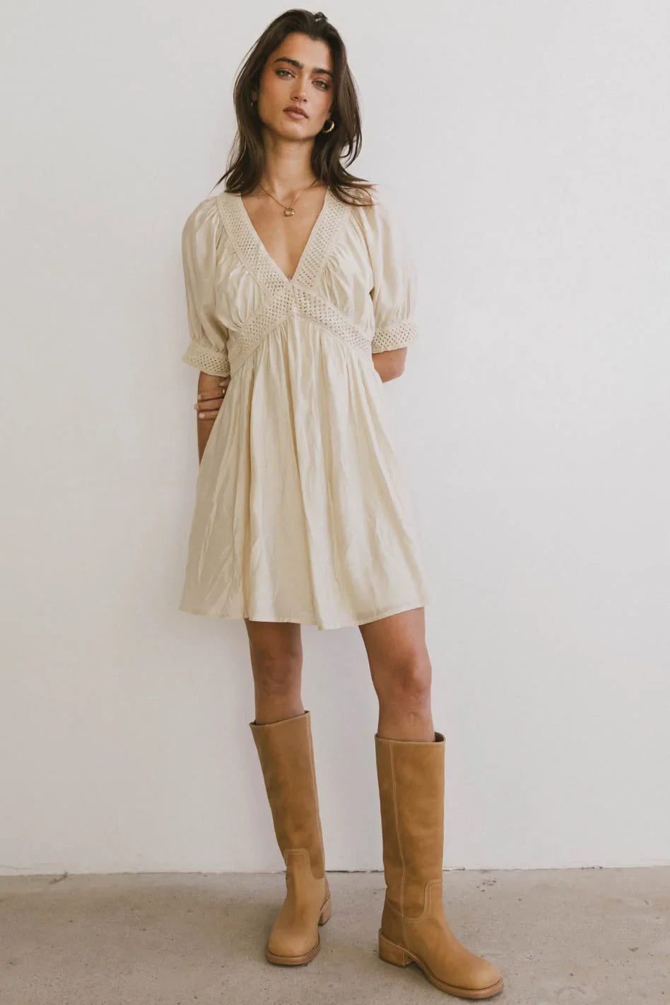 Lorna Mini Dress in Natural