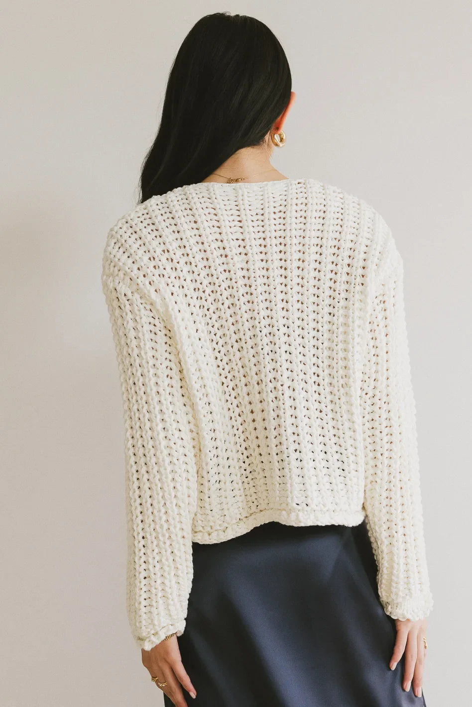 Janelle Knit Cardigan in Cream