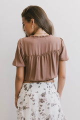 Pax Smocked Blouse in Rust - FINAL SALE