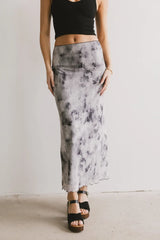 Chandler Abstract Maxi Skirt in Grey