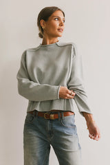 Leander Knit Sweater in Dusty Blue