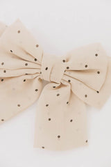 Polka Dot Bow Hair Clip in Ivory