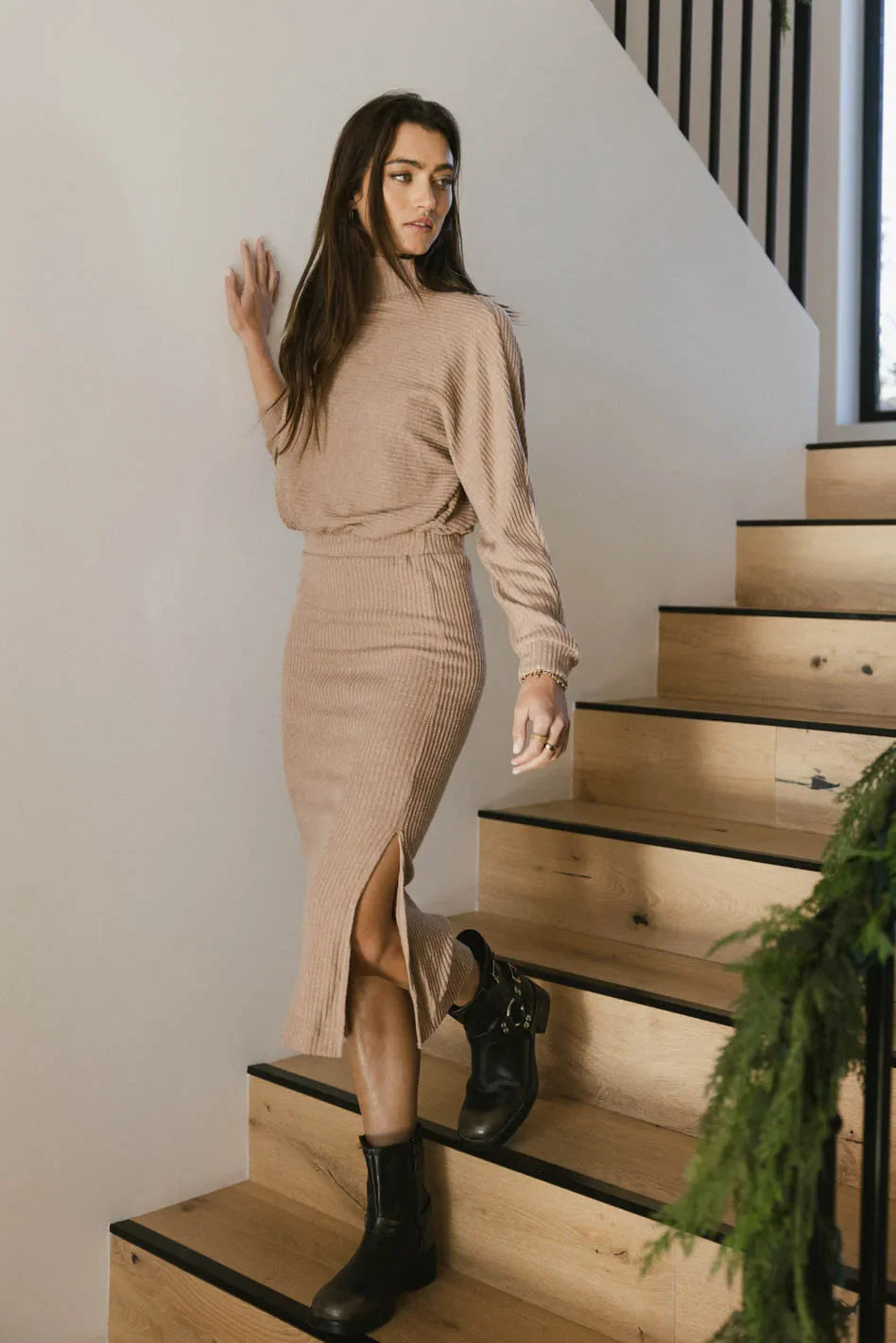 Ulrich Sweater Dress in Tan