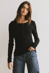 Ivanna Henley Top in Black