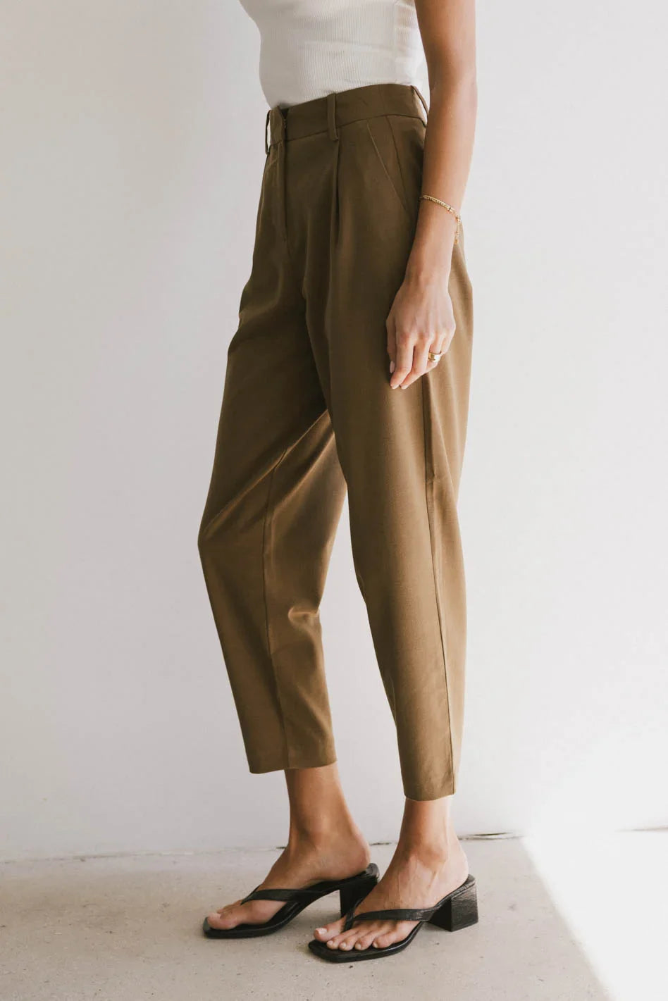 Frank and Oak Amelia Balloon Pant in Brown - FINAL SALE