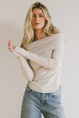 Jessica Bardot Top in Bone