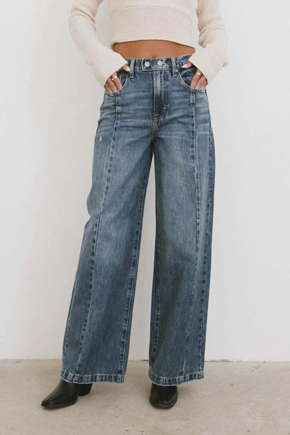 Oriella Wide Leg Jeans in Medium Wash - FINAL SALE