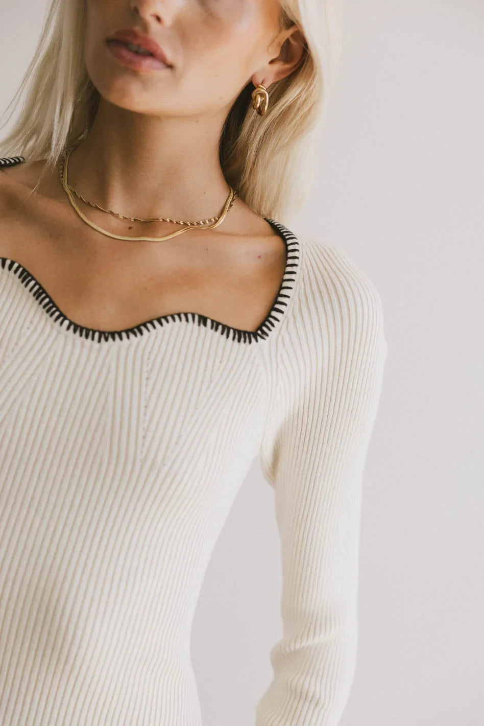 Hazel Ribbed Sweater in Cream