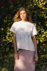 Citrus Embroidered Tee in Blue