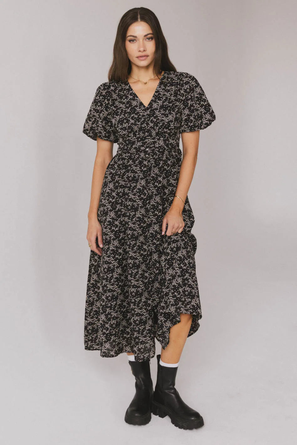 Elladine Floral Midi Dress