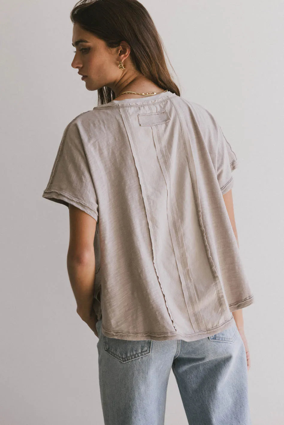 Indy Contrast Top in Taupe