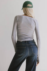 Zela Ribbed Top in Heather Grey - FINAL SALE