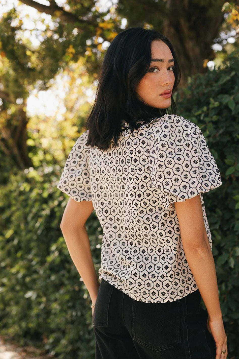 Tikoa Collared Floral Top