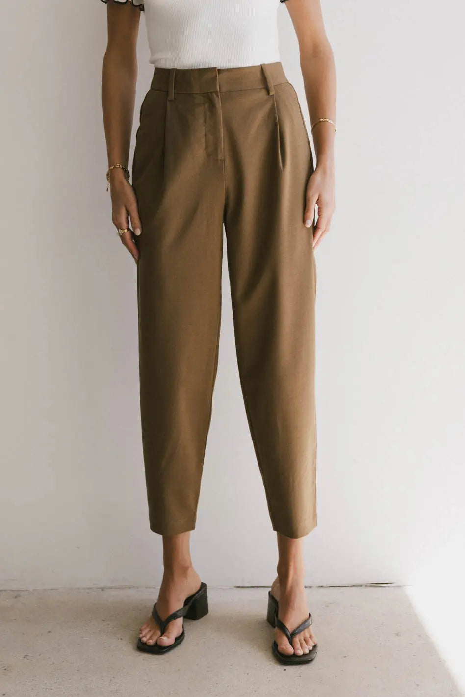 Frank and Oak Amelia Balloon Pant in Brown - FINAL SALE