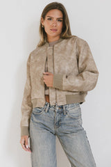 Clarissa Bomber Jacket in Tan