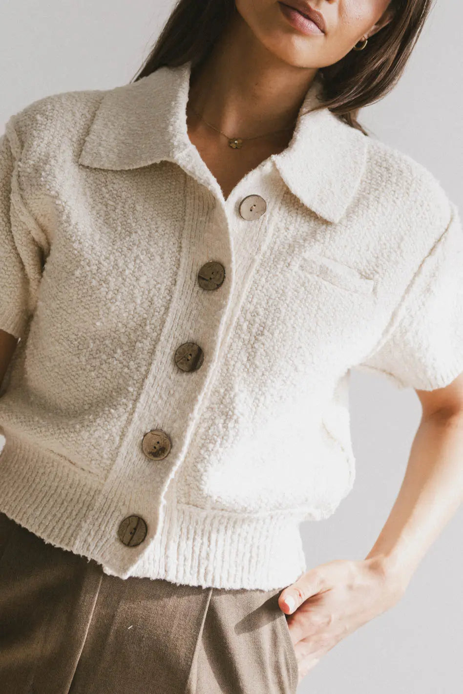 Hayes Knit Cardigan in Cream