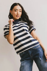 Grenna Striped Top in Navy