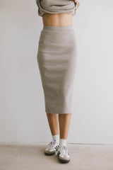 Calais Ribbed Skirt in Taupe - FINAL SALE