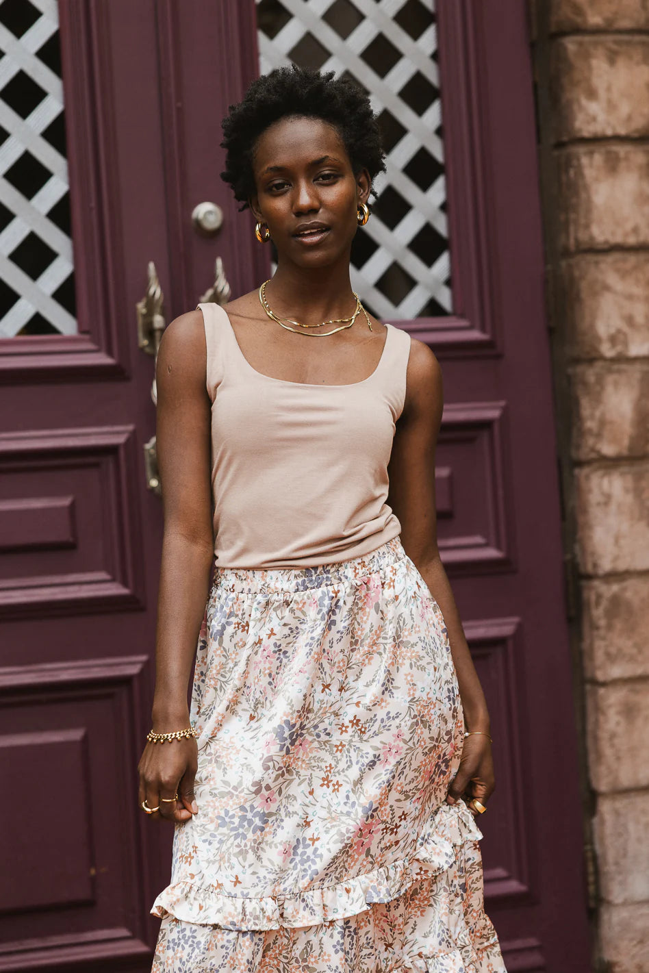 Scoop Neck Tank in Taupe - FINAL SALE