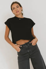 Rowena Boxy Top in Black