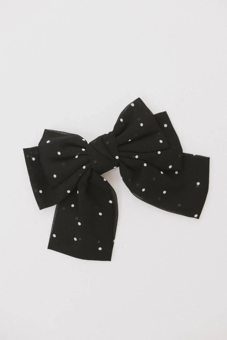 Polka Dot Bow Hair Clip in Black