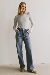 Annalise Knit Top in Grey