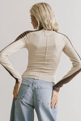 Cleo Ribbed Top in Bone