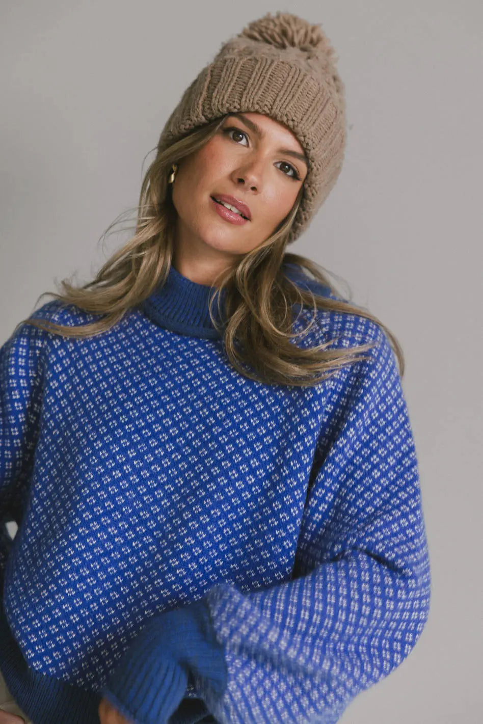 Nathalia Knit Sweater in Cobalt