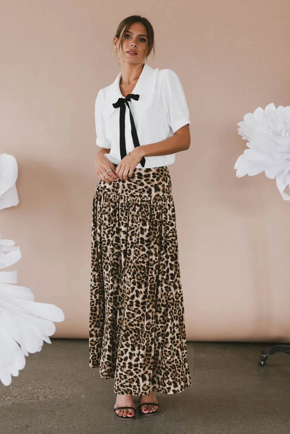 Sidra Paneled Leopard Skirt