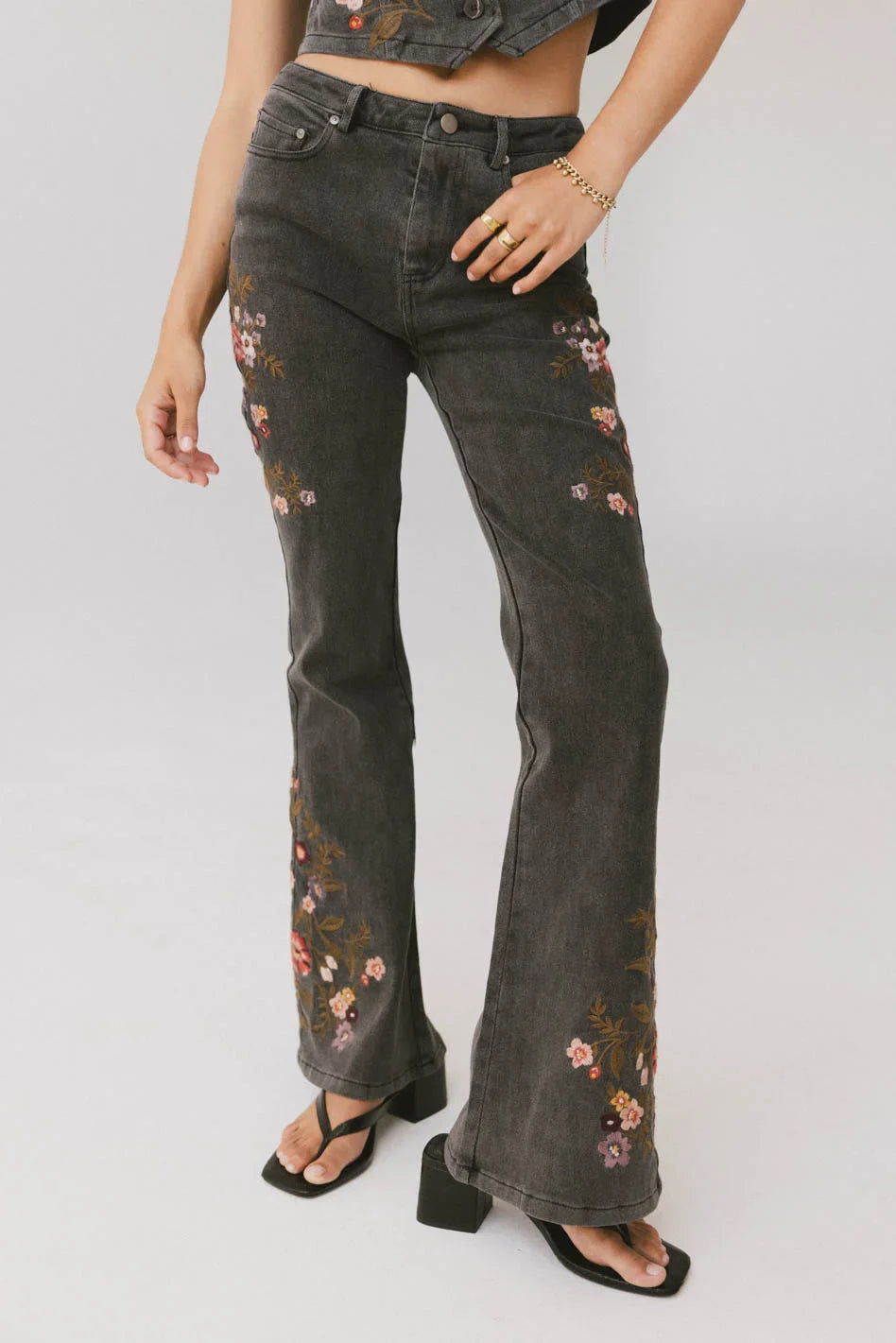 Camille Embroidered Flare Jeans - FINAL SALE